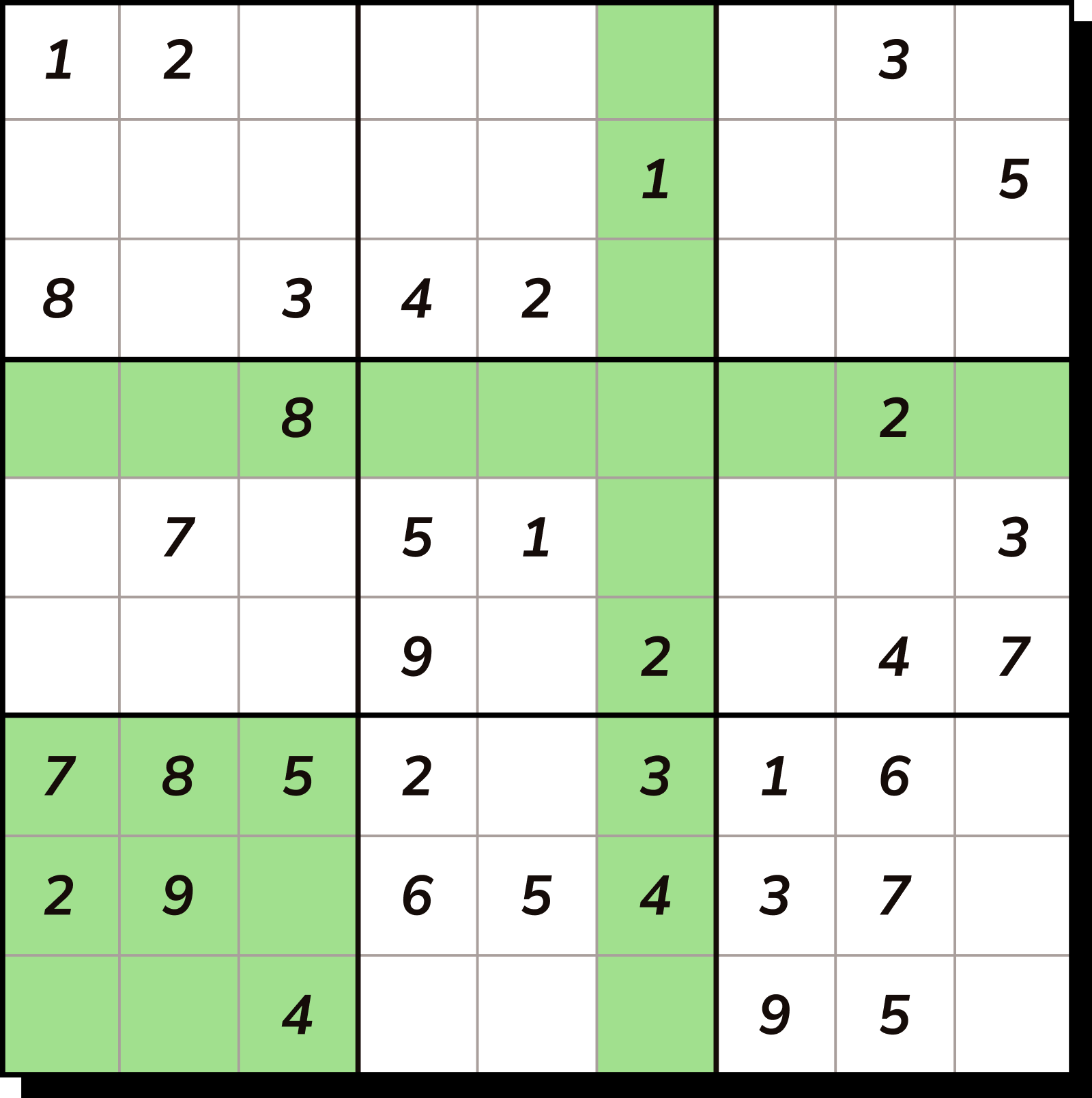 Grid Teka-teki Penaklukan Sudoku 9x9